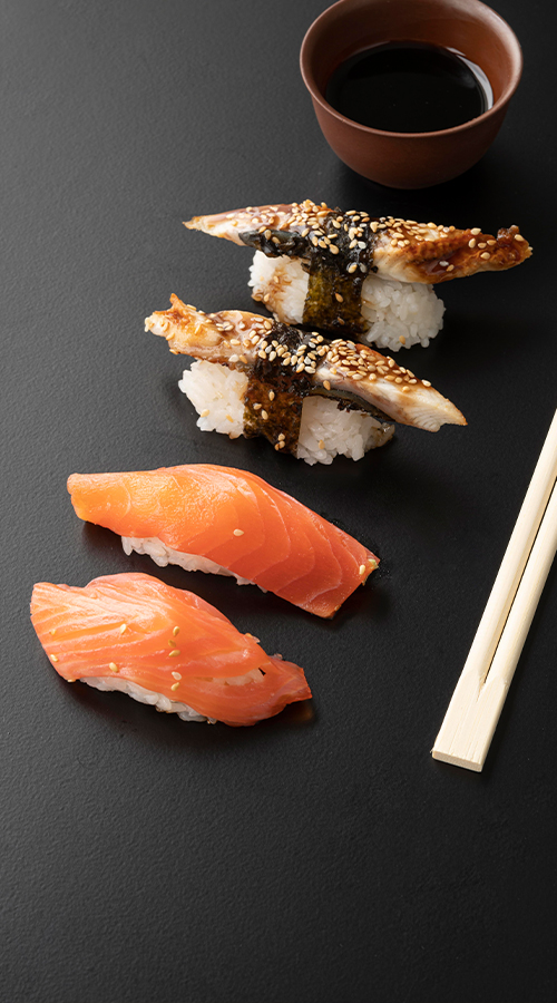 sushi japonés de pulpo bebé